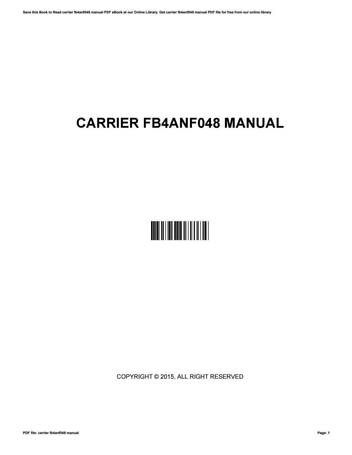 Carrier fb4cn manual